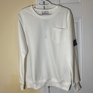 Stone Island Designer Crewneck White. Small.